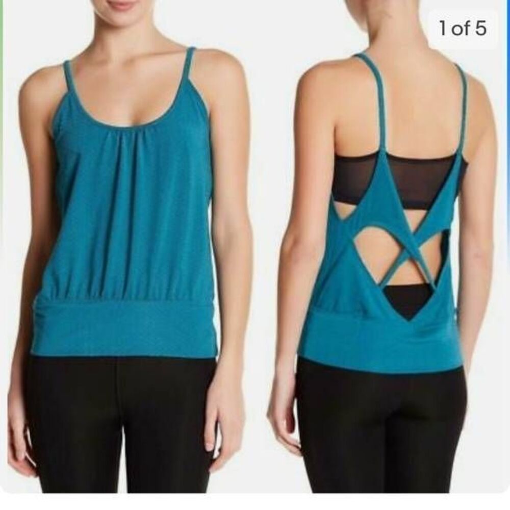 FREE PEOPLE FP Movement Tank Slate Blue Medium Yoga Athletic Workout Running Gym